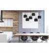 Lampa wisząca z prostokątną podsufitką 60 cm, 6 metalowych, czarnych kloszy 12 cm ze srebrnym wykończeniem, E27 LIGHT HOME