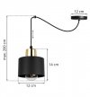 Lampa wisząca typu pająk, metalowy, czarny klosz 12 cm ze złotym wykończeniem, E27 LIGHT HOME