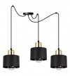 Lampa wisząca typu pająk, 3 czarne metalowe klosze 12 cm, złote wykończenie, E27 LIGHT HOME