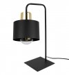 Lampa stołowa z czarnym kloszem 12 cm na metalowym stelażu ze złotym wykończeniem, E27 LIGHT HOME