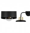 Kinkiet ścienny na zaokrąglonym ramieniu, klosz czarny metalowy 12 cm ze złotym wykończeniem, E27 LIGHT HOME