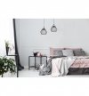 Lampa wisząca na szerokiej listwie 40 cm, 2 klosze druciane czarne metalowe 18 cm ze srebrnym, chromowanym wykończeniem, E27 LIGHT HOME