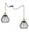 Lampa wisząca typu pająk, 2 klosze druciane czarne metalowe 18 cm ze złotym wykończeniem, E27 LIGHT HOME