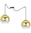 Lampa wisząca typu pająk, 2 klosze szklane złote kule 20 cm, E27 LIGHT HOME
