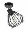Kinkiet spot regulowany, czarny klosz druciany metalowy 18 cm, czarne wykończenie, E27 LIGHT HOME