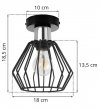 Kinkiet typu spot, czarny klosz druciany metalowy 18 cm, srebrne, chromowane wykończenie, E27 LIGHT HOME
