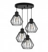 Lampa wisząca druciak, 4 źródła światła, okrągła podsufitka, regulacja, E27, czarna LIGHT HOME