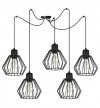Lampa wisząca loft pająk, NUVOLA, regulowana, 5 kloszy, E27 LIGHT HOME