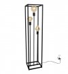 Lampa podłogowa loft HAGA CAGE, czarna, metalowa, 3 źródła światła E27 LIGHT HOME