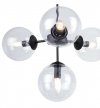 Lampa Wisząca Sufitowa z Regulacją, Żyrandol Czarny, Bezbarwne Klosze, E14 LIGHT HOME