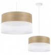 Lampa wisząca WOOD, okrągły abażur do pokoju, jadalni, sypialni, E27