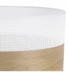 Lampa sufitowa WOOD, biały abażur ze złotym fornirem dębowym, 44cm