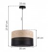 Lampa sufitowa WOOD, żyrandol loft do salonu i sypialni, E27, 35cm