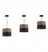 Lampa sufitowa WOOD, pojedyczny abażur 20cm z eleganckim fornirem orzechowym