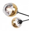 Lampa sufitowa ASTURIA, czarny żyrandol na 4 żarówki, złote klosze glamour, E27