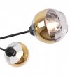 Lampa sufitowa ASTURIA, czarny żyrandol na 4 żarówki, złote klosze glamour, E27