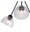 Lampa sufitowa VENICE, potrójna, żyrandol, czarna konstrukcja, szklane bezbarwne klosze