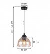 Lampa wisząca VENICE, pojedyncza, szklany miodowy klosz loft, dekoracyjna półkula