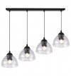 Lampa wisząca VENICE, sufitowa, czarny żyrandol listwa, bezbarwny, szklany, do kuchni, salonu
