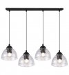 Lampa wisząca VENICE, sufitowa, czarny żyrandol listwa, bezbarwny, szklany, do kuchni, salonu
