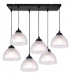 Lampa wisząca VENICE, żyrandol, sufitowa, białe mleczne szkło, czarna listwa, do jadalni, kuchni