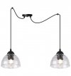 Lampa sufitowa VENICE, wisząca, czarny żyrandol typu pająk, loft, przezroczyste szkło, misa