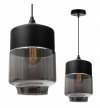 OUTLET -15% Nowoczesna Lampa Wisząca z Podłużnym Kloszem z Ciemnego Szkła