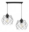 Lampa sufitowa STELLA, wisząca, podwójny żyrandol typu listwa, klosze chrom, do kuchni i salonu