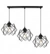 Lampa sufitowa STELLA, wisząca, żyrandol, potrójna czarna listwa, styl loftowy, nad stół i wyspę