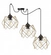 Lampa wisząca STELLA, sufitowa, czarny pająk ze złotym kloszem, loft, glamour, nad stół i wyspę, 3xE27