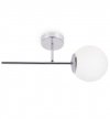 Lampa typu kinkiet SIENA, ścienna, sufitowa, konstrukcja chrom, biały klosz w kształcie kuli, styl loft, E14