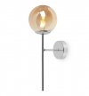 Lampa typu kinkiet, SIENA, plafon ścienny w stylu glamour, wykończenie chrom, szklany miodowy klosz