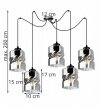 Lampa wisząca ze szklanymi kloszami - SPIDER NIKI 2195/5 LIGHT HOME