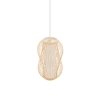 LAMPA WISZĄCA NATURALNE DREWNO JASNY BRĄZ BAMBUS Z BIAŁYM ABAŻUREM NATURAL EKO BOHO DO SALONU SYPIALNI KUCHNI JADALNI NOWODVORSKI PUKET S 11160