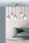 LAMPA WISZĄCA SPIDER PAJĄK KLOSZE SZKLANE KULE EMIBIG GIGI 5 BL GRAFIT