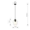 LAMPA WISZĄCA CZARNA NAD STÓŁ DO KUCHNI JADALNI SALONU EMIBIG ISTAR 1 BL TRANSPARENT