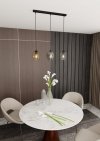 LAMPA WISZĄCA CZARNA NAD STÓŁ DO KUCHNI JADALNI SALONU EMIBIG ISTAR 3 BL MIX