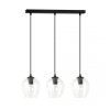 LAMPA WISZĄCA CZARNA NAD STÓŁ DO KUCHNI JADALNI SALONU EMIBIG ISTAR 3 BL TRANSPARENT