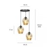LAMPA WISZĄCA CZARNA NAD STÓŁ DO KUCHNI JADALNI SALONU EMIBIG ISTAR 3 BL PREMIUM MIODOWY