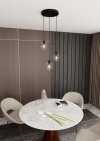 LAMPA WISZĄCA CZARNA NAD STÓŁ DO KUCHNI JADALNI SALONU EMIBIG ISTAR 3 BL PREMIUM TRANSPARENT