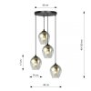 LAMPA WISZĄCA CZARNA NAD STÓŁ DO KUCHNI JADALNI SALONU EMIBIG ISTAR 4 BL PREMIUM GRAFIT