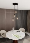 LAMPA WISZĄCA CZARNA NAD STÓŁ DO KUCHNI JADALNI SALONU EMIBIG ISTAR 4 BL PREMIUM TRANSPARENT