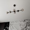 LAMPA WISZĄCA CZARNA KULE GRAFITOWE SZKLANE NAD STÓŁ DO JADALNI KUCHNI NOWOCZESNA EMIBIG ROSSI 6 BL GRAFIT 875/6
