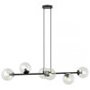LAMPA WISZĄCA CZARNA KULE TRANSPARENTNE SZKLANE NAD STÓŁ DO JADALNI KUCHNI NOWOCZESNA EMIBIG ROSSI 6 BL 874/6