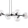 LAMPA WISZĄCA CZARNA KULE TRANSPARENTNE SZKLANE NAD STÓŁ DO JADALNI KUCHNI NOWOCZESNA EMIBIG ROSSI 6 BL 874/6