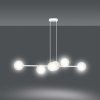 LAMPA WISZĄCA BIAŁA SZKLANE KLOSZE KULE DO SALONU SYPIALNI JADALNI NAD STÓŁ EMIBIG ROSSI 6 WH MIODOWY