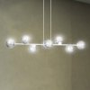 LAMPA WISZĄCA BIAŁA SZKLANE KLOSZE KULE DO SALONU SYPIALNI JADALNI NAD STÓŁ EMIBIG ROSSI 8 WH GRAFIT
