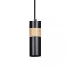 LAMPA WISZĄCA TUBA NAD STÓŁ Z DREWNEM EMIBIG AKARI 1 BLACK