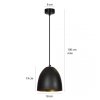 LAMPA WISZĄCA METALOWA KOPUŁA NAD STÓŁ WYSPĘ EMIBIG LENOX 1 BLACK / WHITE