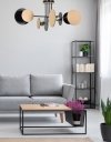 LAMPA WISZĄCA NOWOCZESNA Z DREWNEM EMIBIG ZITA 4 BLACK